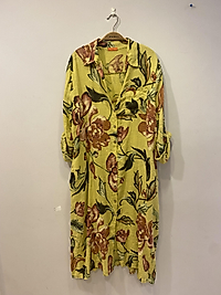 İtalyan ham keten uzun kollu gömlek elbise veya dış kap