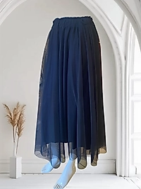 Lacivert tül ,tü-tü etek beli lastikli 38-48 beden uyumlu standart beden İtalyan etek